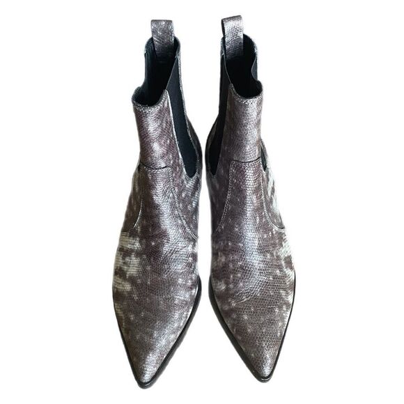 PAIGE Willa Chelsea Lizard Gray Boots - Picture 2 of 5